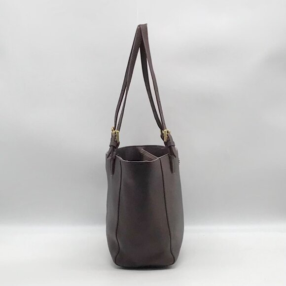 Tory Burch Dark Brown Saffiano Leather York Buckle Tote Bag - Picture 4 of 11